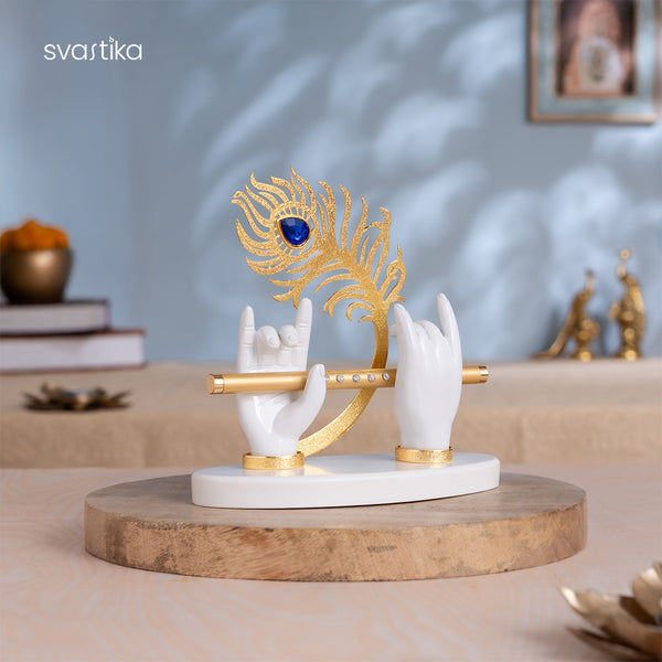 Car Dashboard Idols-Lord Krishna hand with flute idol