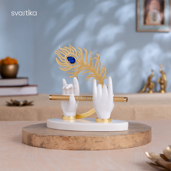 Car Dashboard Idols-Lord Krishna hand with flute idol