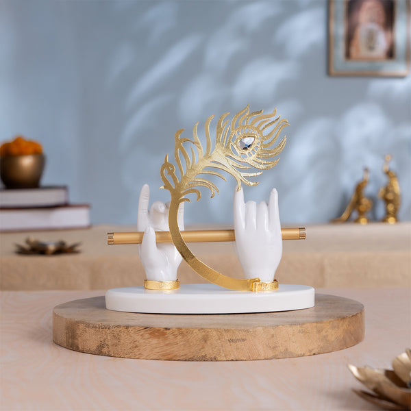 Car Dashboard Idols-Lord Krishna hand with flute idol