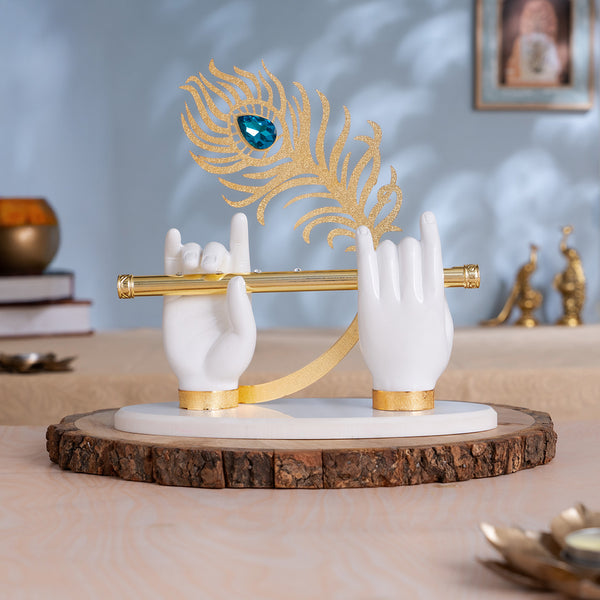 Car Dashboard Idols-Lord Krishna hand with flute idol