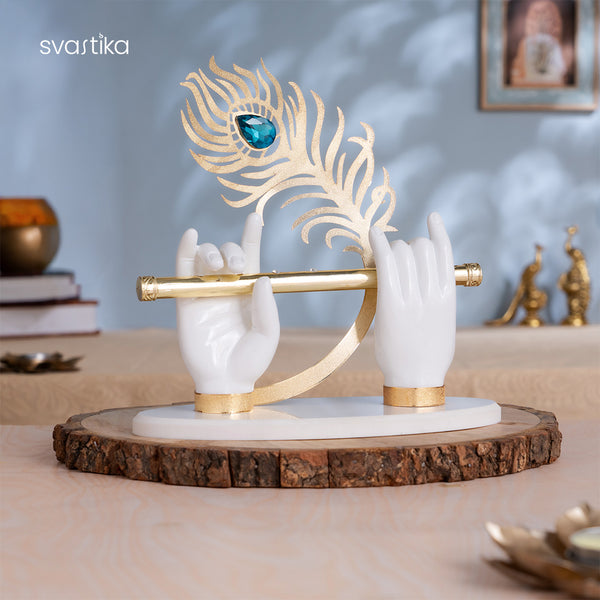 Car Dashboard Idols-Lord Krishna hand with flute idol