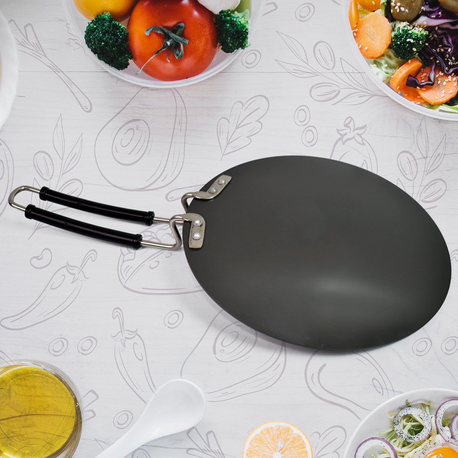 Multi Purpose Aluminium Rays Roti Tawa (9 Inch) - Springkart 