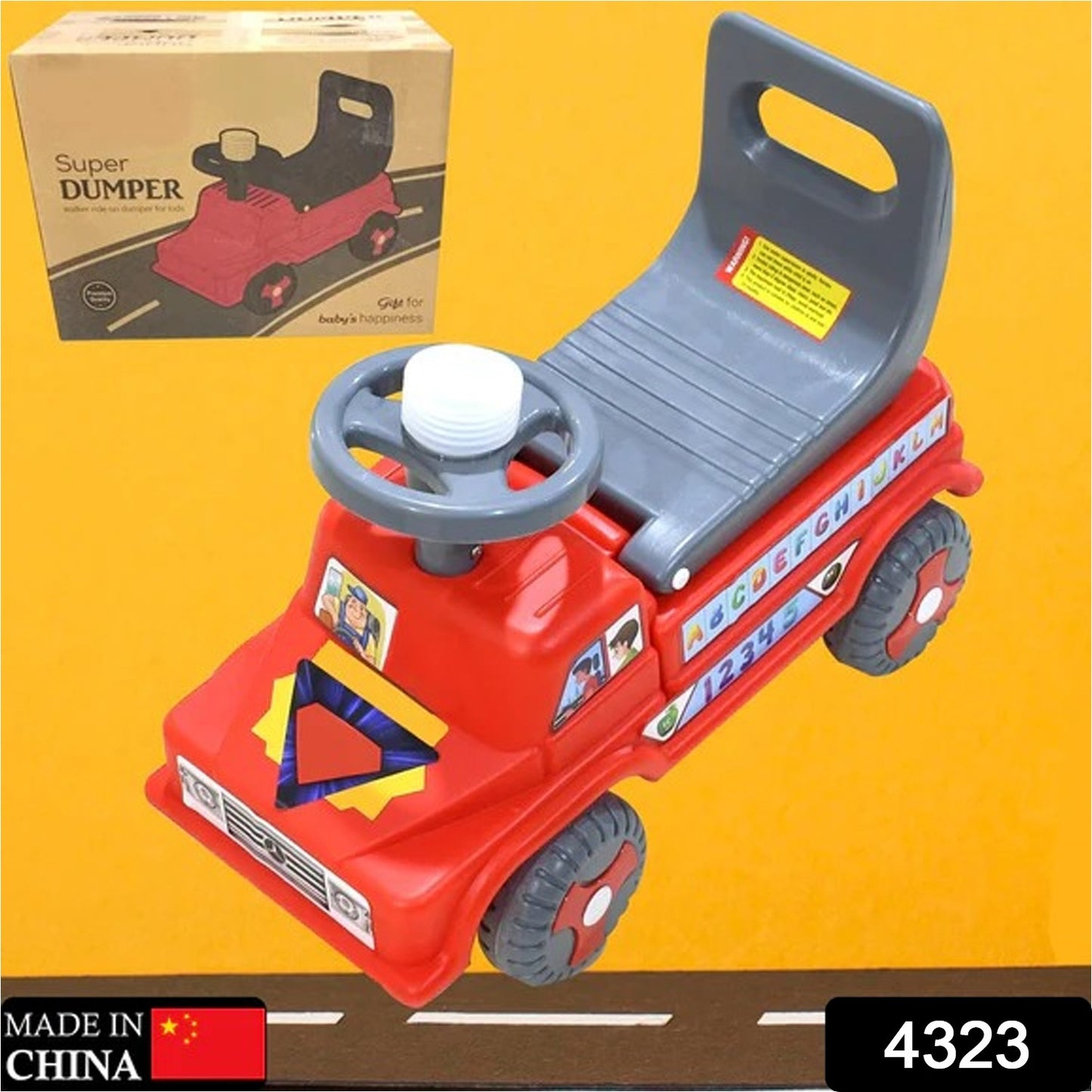 4323 Baby Ride On Push Car For Kids Kids Baby Big Car Ride On Toy With Backrest Musical Horn For Children Kids Toy Ride-on Truck Etc Suitable For Kids Boysgirls Ride On Baby Car For Kids To Drive Boys Girls - Springkart 