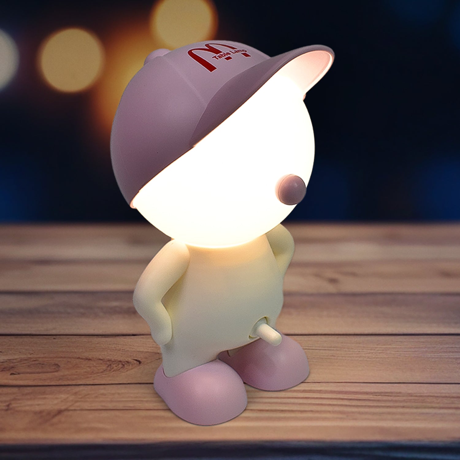Cute Lovely Cartoon Design Led Desk Night Light With Plastic Head Cap (1 Pc) - Springkart 