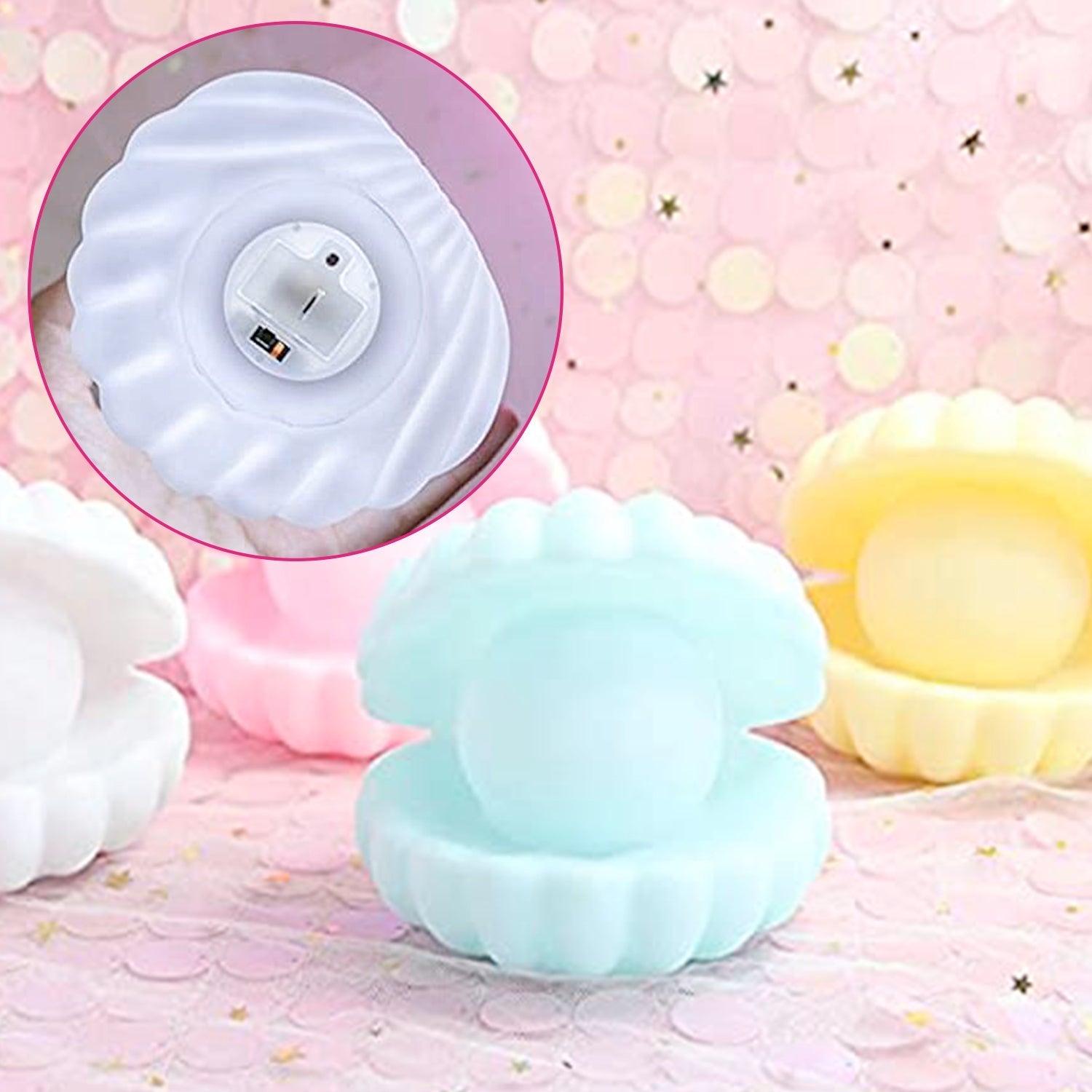 Pearl Shell Night Lamp Decorate Desk Lights Nursery Toy Lamp Led Pearl Shell Night Lights For Bedroom & Home - Springkart 