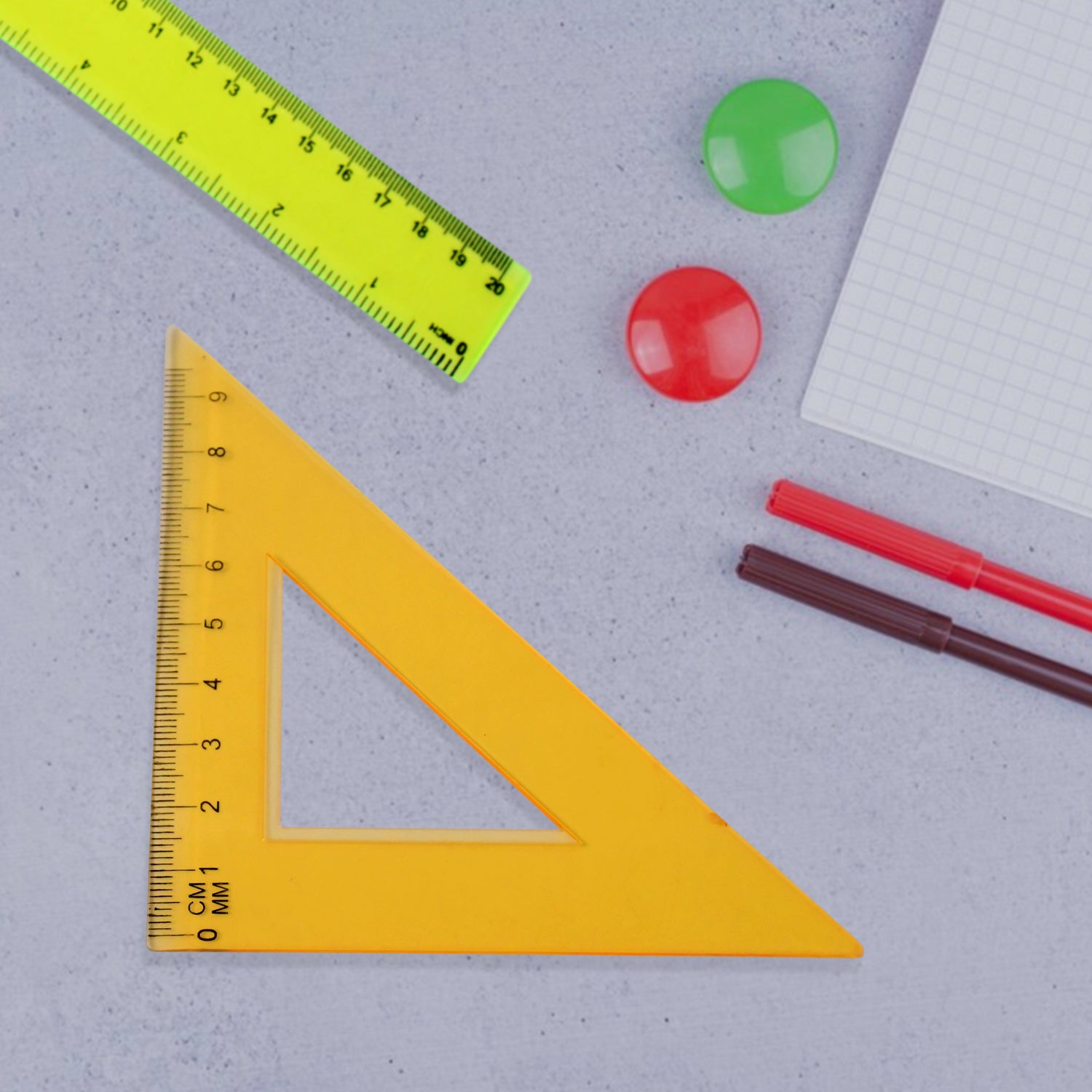 4-piece Geometry Set Triangle Ruler Protractor Straight Ruler - Springkart 