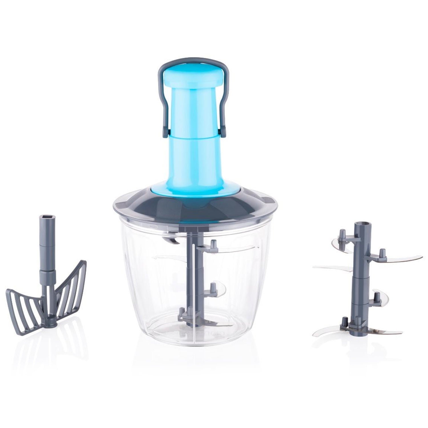 6 Blades Manual Hand-press Vegetable Chopper (1100 Ml) - Springkart 