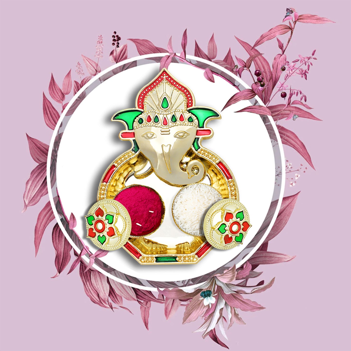 5998 Ganesha Shaped Haldi Kumkum Thali Holder Pooja Return Gift Indian Housewarming Gifts Shivratri Wedding Favor Navarathri Favors Baby Shower Janmashtami Rakasha Bandhan Special - Springkart 