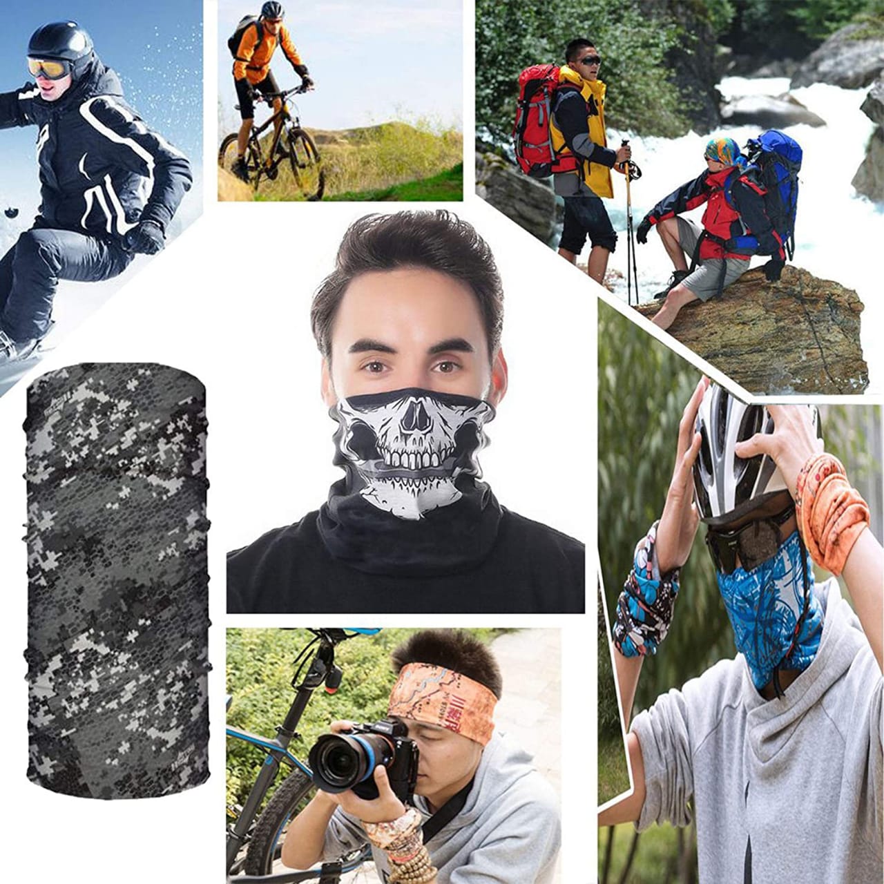 1357 Multifunctional Unisex Neck Gaiter Headband For Dust Sun Protection Headwear - Springkart 
