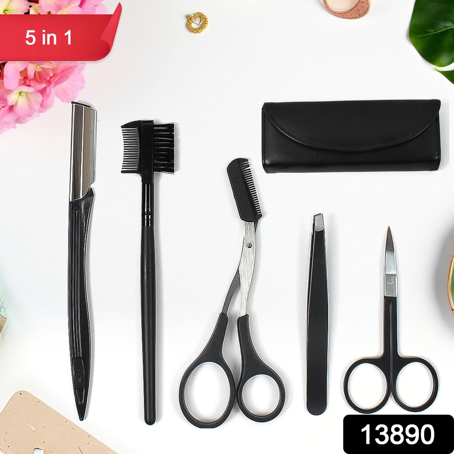 Eyebrow Kit 5 In 1 Tweezers For Eyebrows (1 Set) - Springkart 
