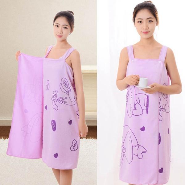 1453a Soft Cotton Bathrobe For Girls  Women  Bath Robe Towel For Women Quick Dry Dress Towel For Ladies.