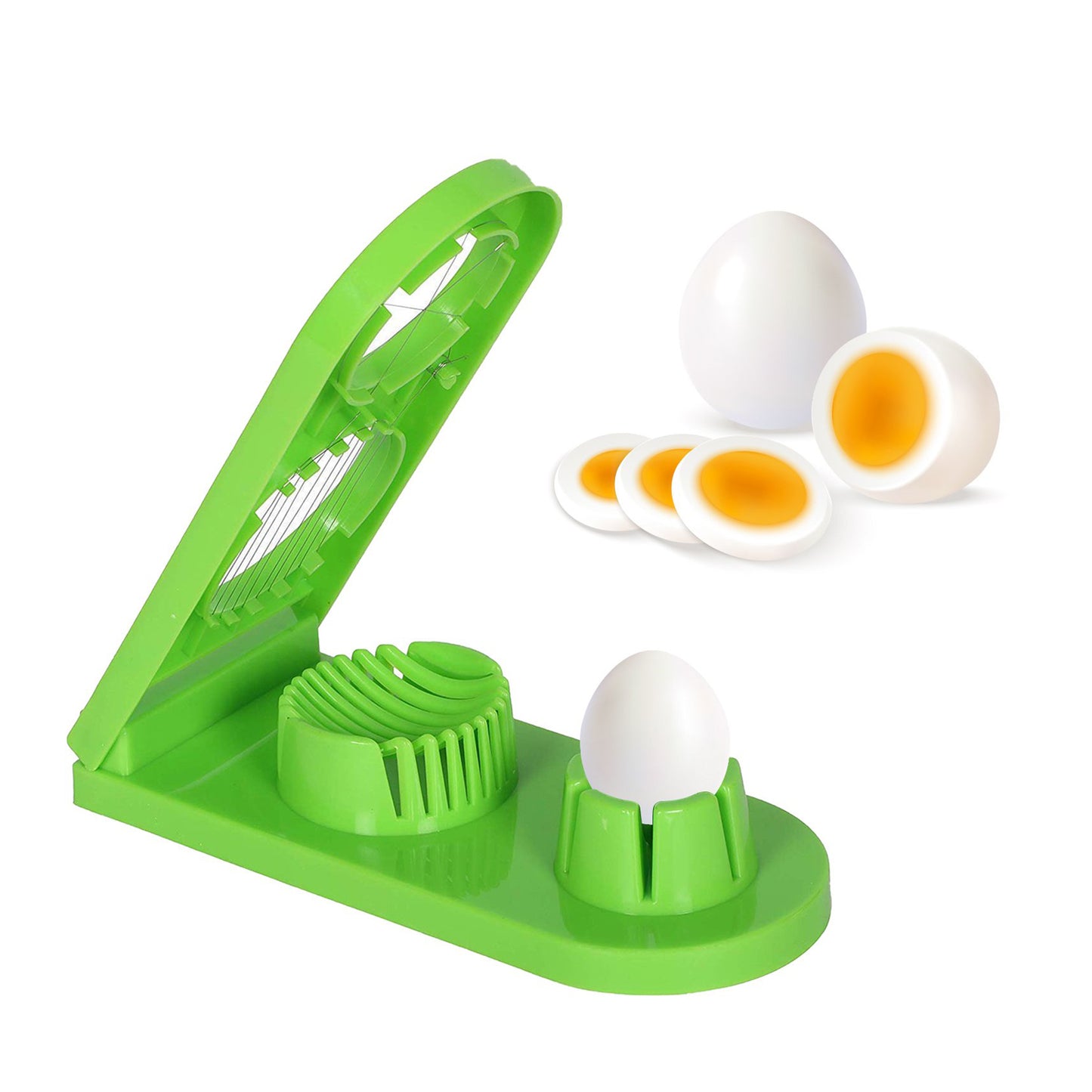 2006 2 In 1 Double Cut Boiled Egg Cutter With Stainless Steel Wire For Easy Slicing Of Boiled Eggs. - Springkart 