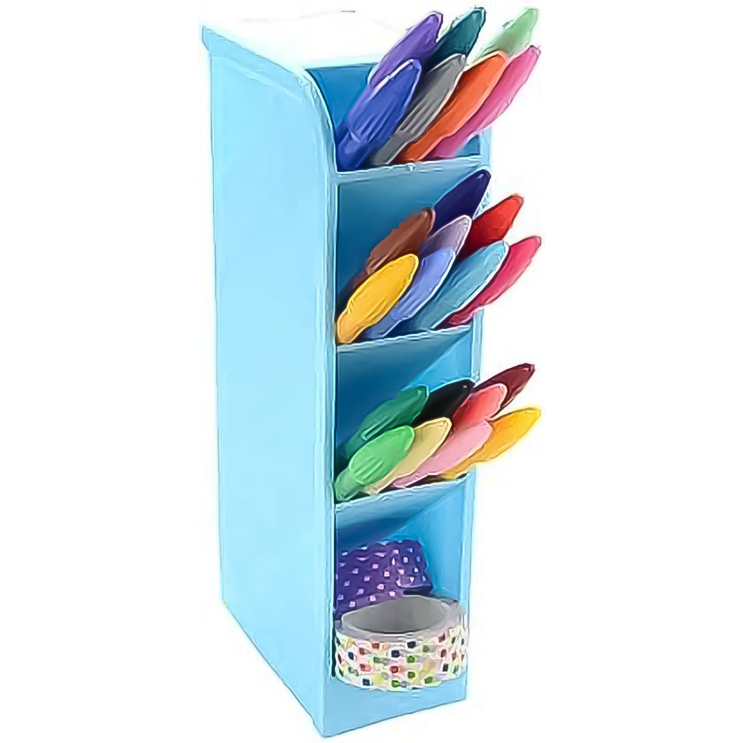 Multipurpose 4 Compartment Pen Holder Office Desktop (1 Pc) - Springkart 