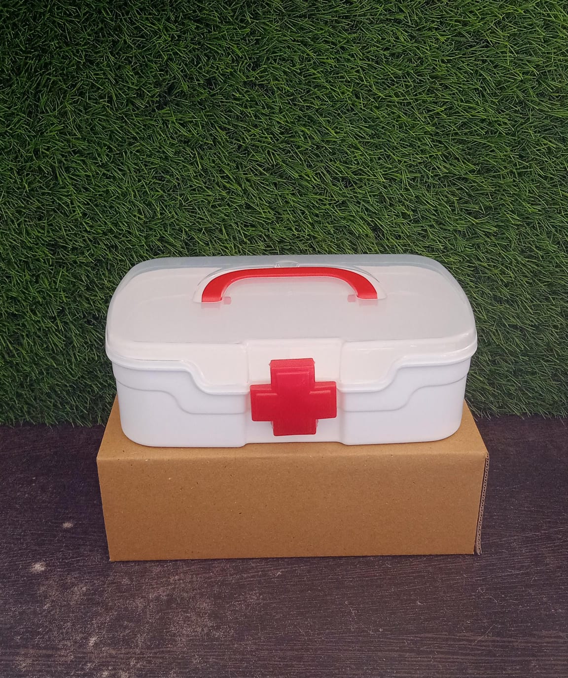 12734 Medical Box 1 Piece Indoor Outdoor Medical Utility Medicine Storage Box Detachable Tray Medical Box Multi Purpose Regular Medicine First Aid Box With Handle Transparent Lid - Springkart 