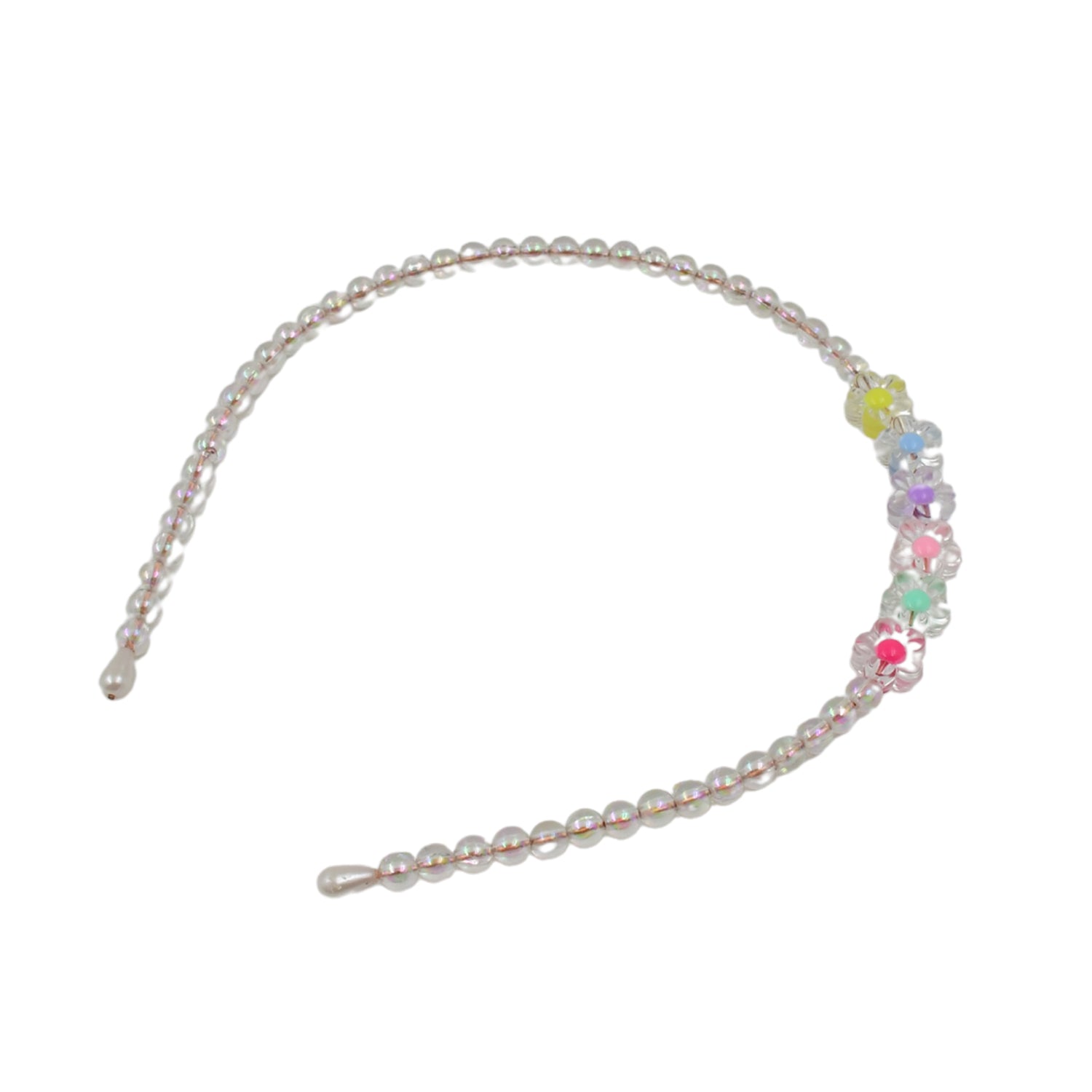 Hair Accessories Metal Handmade Colorful Beads With Pearls Fancy Party Hairband (1 Pc Mix Design) - Springkart 