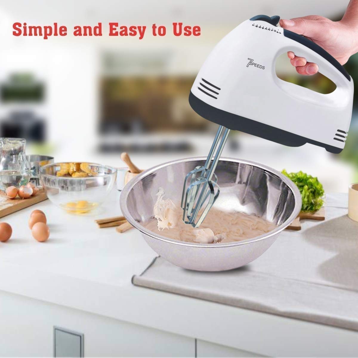 Compact Hand Electric Mixer / Blender for Whipping / Mixing with Attachments - Springkart 