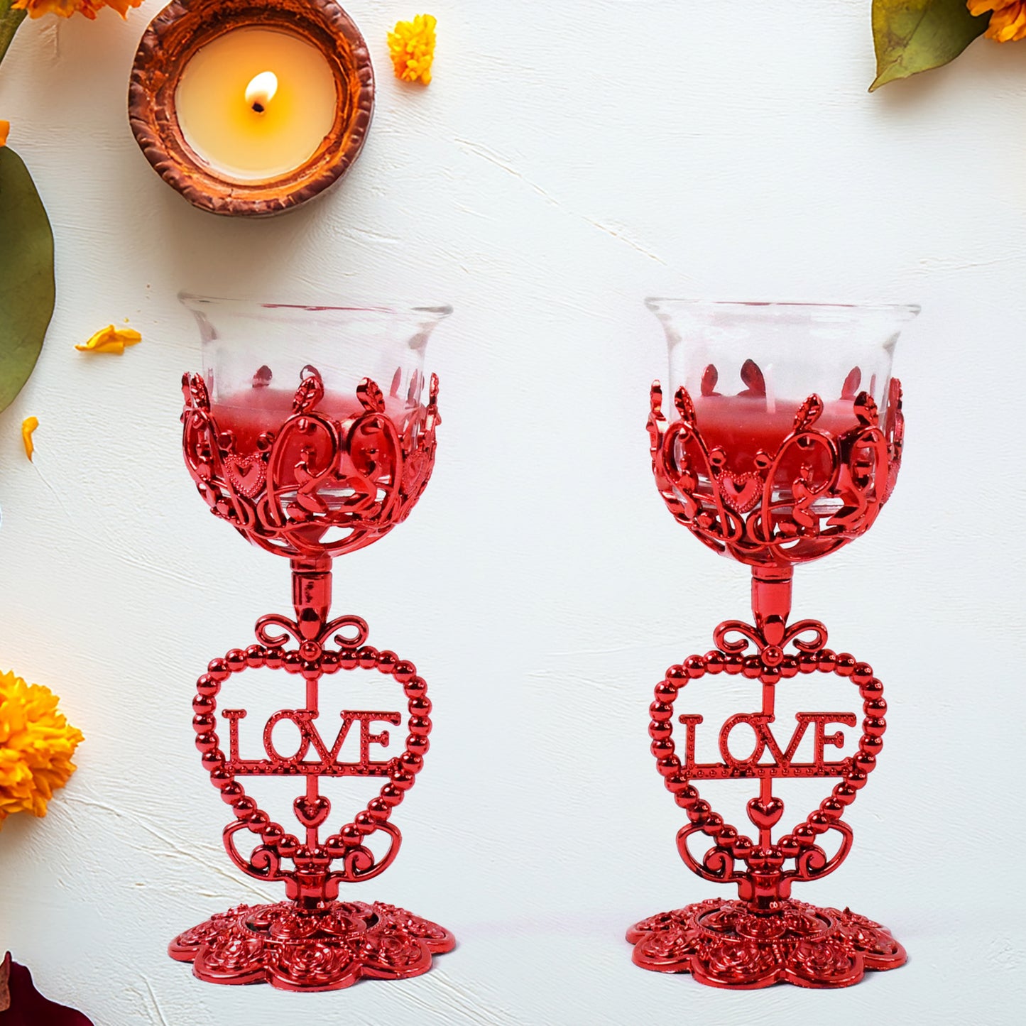 Tea Lights Holder Candle Stand (2 Pc Set) - Springkart 