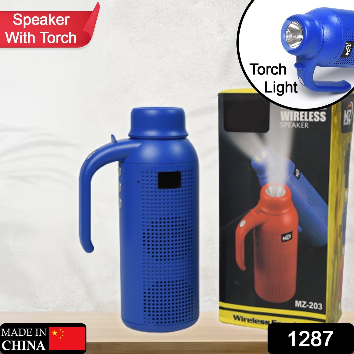 Smart Bluetooth Speaker With Torch Light Wireless Bluetooth Speaker & Night Flash Light Speaker ,Blootuth speaker (media player ,bluetooth speaker) - Springkart 