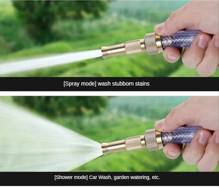 High Pressure Multiuse Water Spray Copper Gun, Adjustable Copper Spray Nozzle Water Pressure Booster, Water Spray Gun for Car Wash & Gardening Water Pressure Nozzle