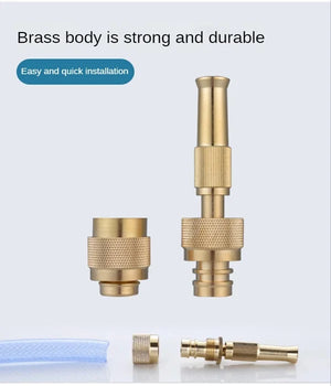 High Pressure Multiuse Water Spray Copper Gun, Adjustable Copper Spray Nozzle Water Pressure Booster, Water Spray Gun for Car Wash & Gardening Water Pressure Nozzle