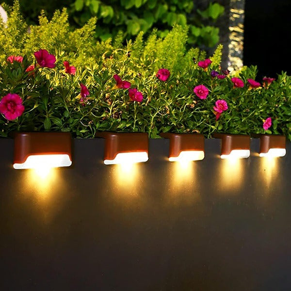 4pcs LED Solar Deck Light, Solar Lights for Pool, Stairs Step and Pathway, Weatherproof LED Deck Lights Solar Powered Outdoor Lights