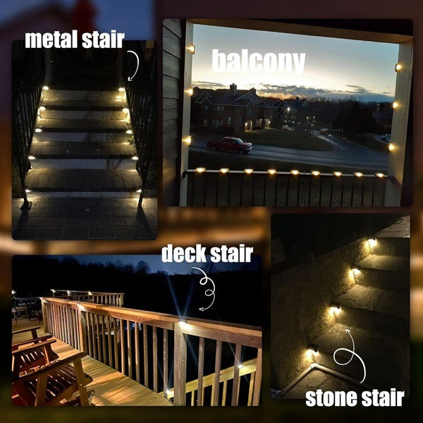 4pcs LED Solar Deck Light, Solar Lights for Pool, Stairs Step and Pathway, Weatherproof LED Deck Lights Solar Powered Outdoor Lights