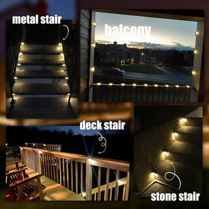 4pcs LED Solar Deck Light, Solar Lights for Pool, Stairs Step and Pathway, Weatherproof LED Deck Lights Solar Powered Outdoor Lights