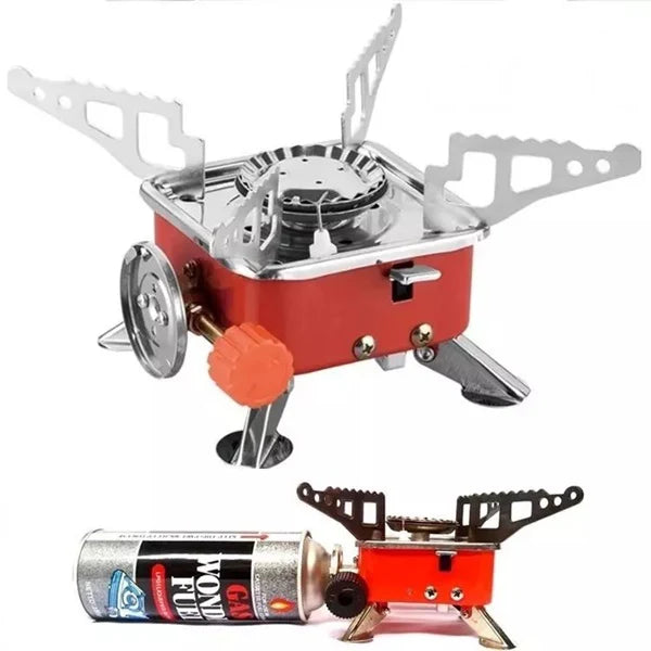 Mini Portable Outdoor Gas Stove, Butane Gas Burner For Outdoor Camping, Hiking, Picnic, Mini gas stove, Stainless Steel body, Folding Furnace, Camping Equipment - Springkart 