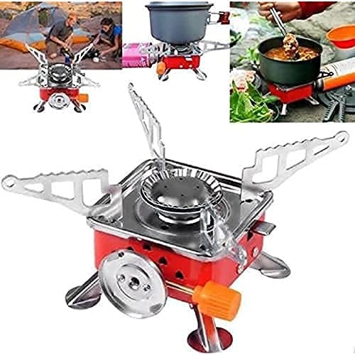 Mini Portable Outdoor Gas Stove, Butane Gas Burner For Outdoor Camping, Hiking, Picnic, Mini gas stove, Stainless Steel body, Folding Furnace, Camping Equipment - Springkart 