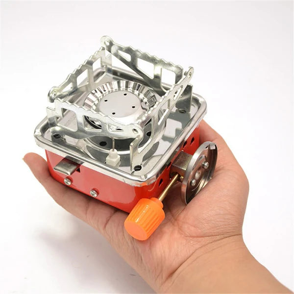 Mini Portable Outdoor Gas Stove, Butane Gas Burner For Outdoor Camping, Hiking, Picnic, Mini gas stove, Stainless Steel body, Folding Furnace, Camping Equipment - Springkart 