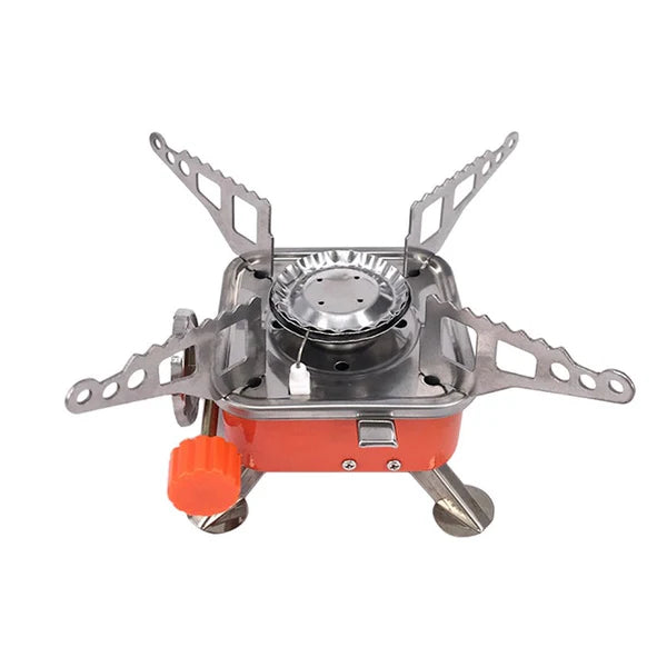 Mini Portable Outdoor Gas Stove, Butane Gas Burner For Outdoor Camping, Hiking, Picnic, Mini gas stove, Stainless Steel body, Folding Furnace, Camping Equipment - Springkart 
