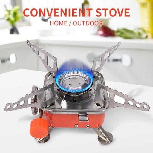 Mini Portable Outdoor Gas Stove, Butane Gas Burner For Outdoor Camping, Hiking, Picnic, Mini gas stove, Stainless Steel body, Folding Furnace, Camping Equipment - Springkart 
