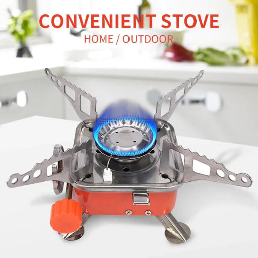 Mini Portable Outdoor Gas Stove, Butane Gas Burner For Outdoor Camping, Hiking, Picnic, Mini gas stove, Stainless Steel body, Folding Furnace, Camping Equipment - Springkart 