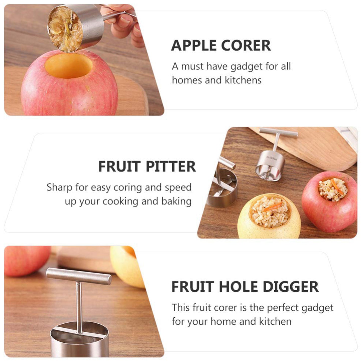 10016 Corer Pear Core Separator Vegetable Core Remover Seeder Cutter Pitter Fruit Hole Remover Coring Tool (1 Pc) - Springkart 