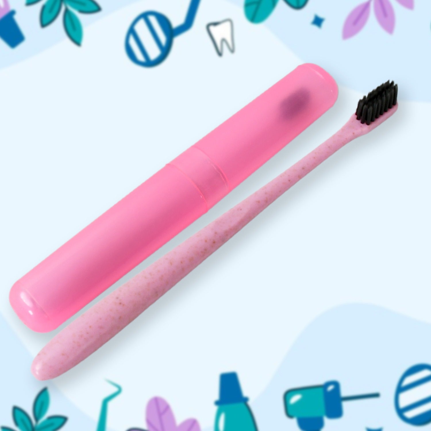 12985 Soft Toothbrush With Toothbrush Cover Cleaner Scraper For Men And Women Kids Adultsplastic Toothbrush Cover Case Holder (1 Pc Mix Color) - Springkart 