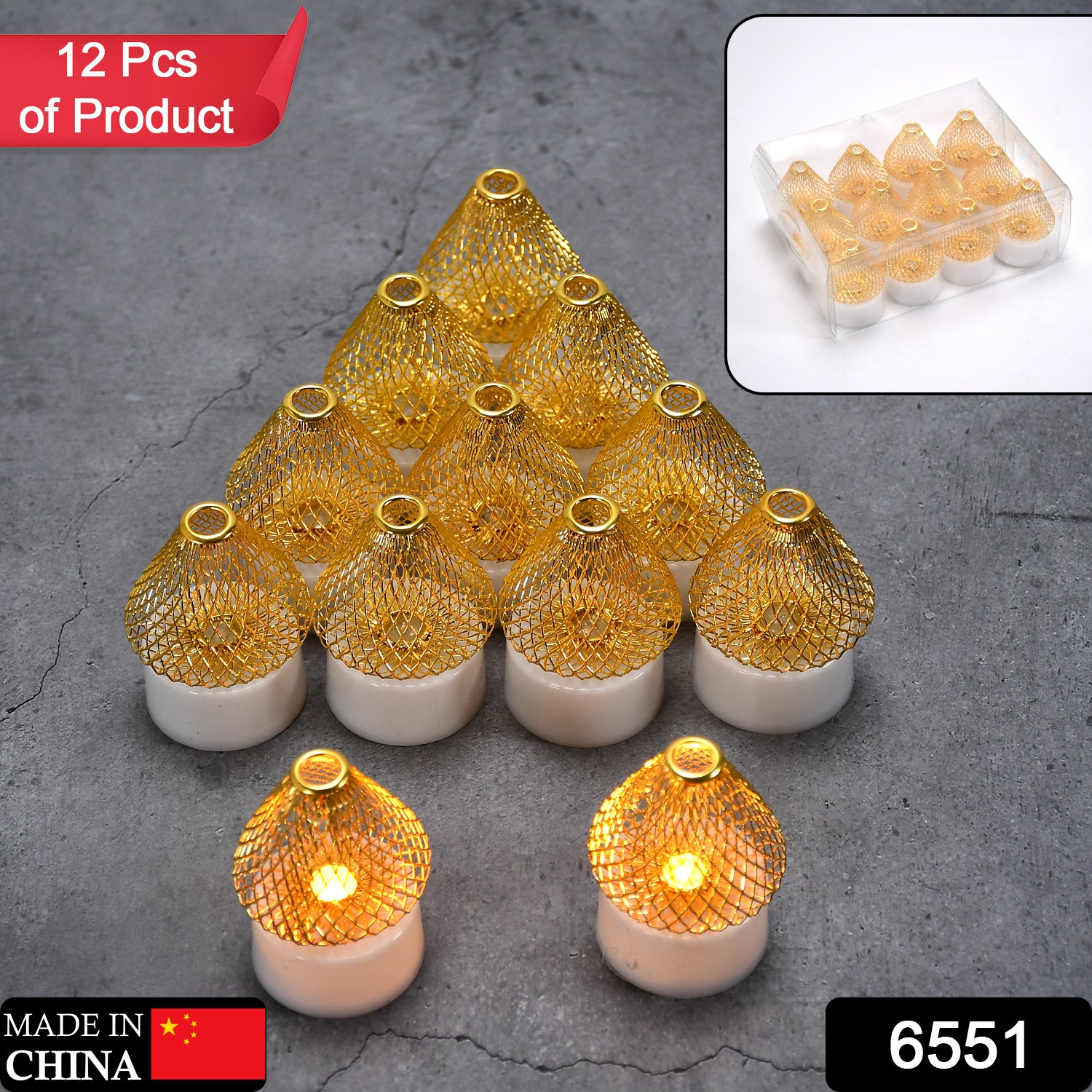 6551 12pcs Flameless And Smokeless Decorative Candles Acrylic Led Tea Light Candle For Gifting House Light For Balcony Room Birthday Christmas Festival Events Decor Candles (12 Pieces) - Springkart 