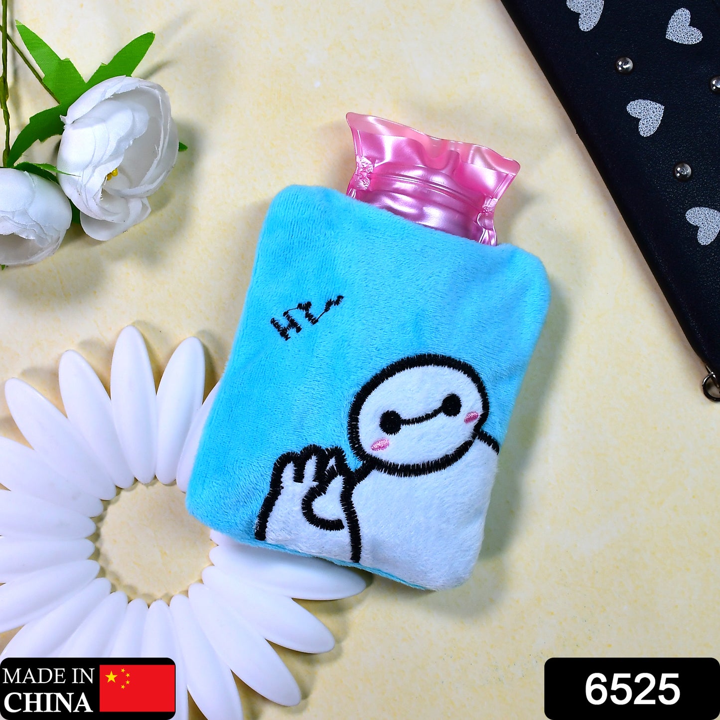 6525 Blue Baymax Small Hot Water Bag With Cover For Pain Relief Neck Shoulder Pain And Hand Feet Warmer Menstrual Cramps. - Springkart 
