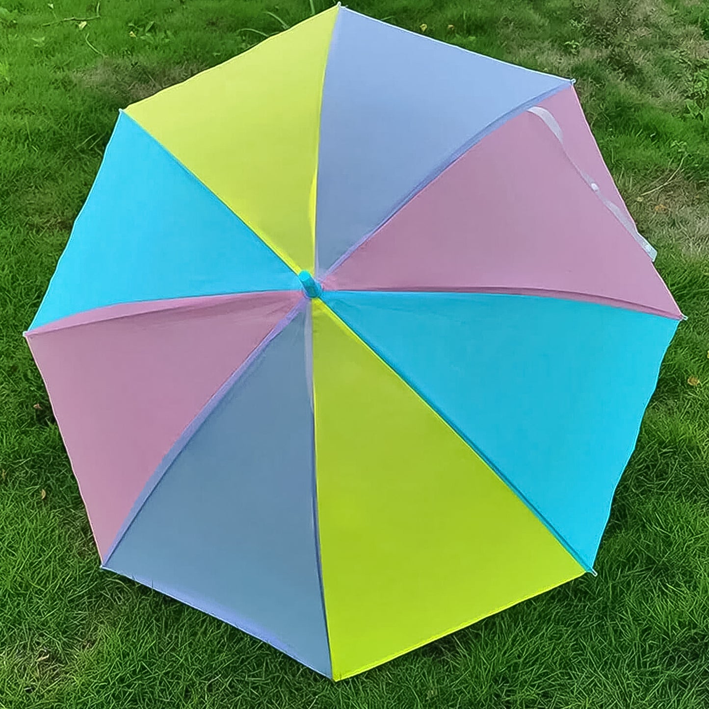 Colorful Rainbow Umbrella Multi-colour J Shaped Handle (1 Pc) - Springkart 