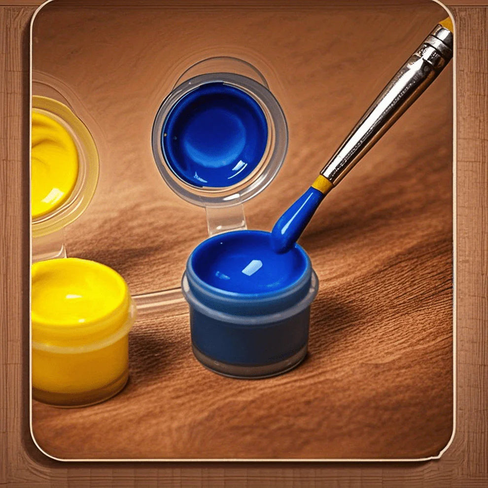 Mini Canvas Painting Set, with 1 Mini Canvases, 1 Easels, 1 Brushes, 6 Acrylic Paint Strips Kit for Acrylic Oil Paint Party