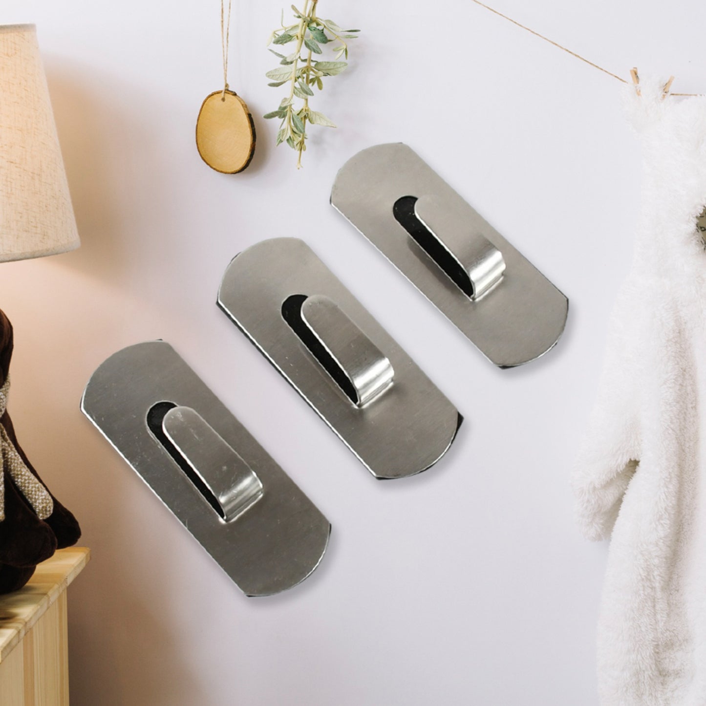 Self- Adhesive Hooks Heavy Duty Wall Hooks Hangers Stainless Steel Waterproof Sticky Hooks For Hanging Robe Coat Towel Kitchen Bathroom And. - Springkart 