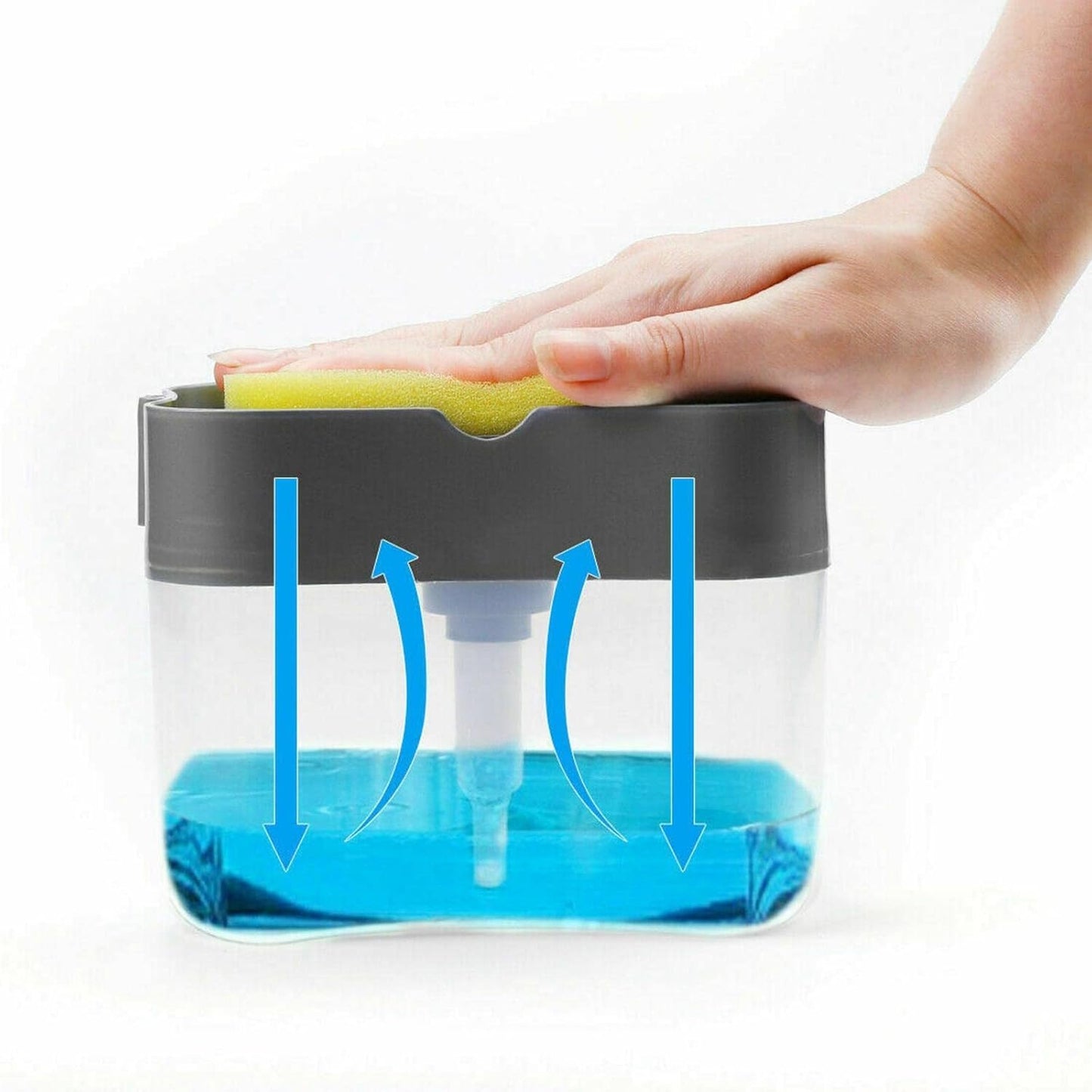 2 In 1 Soap Dispenser For Dishwasher Liquid Holder Liquid Dispenser Through Pump (1 Pc) - Springkart 