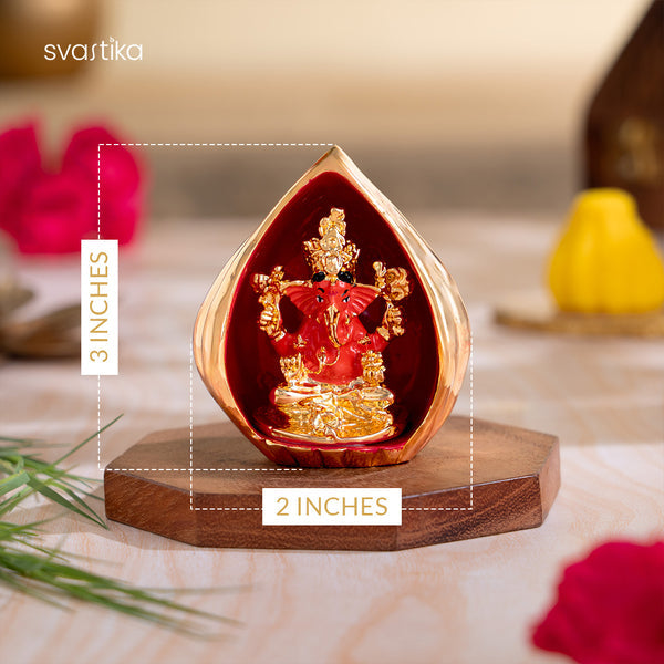 Car Dashboard Idols - Modak Ganesha Murti Gold Plated