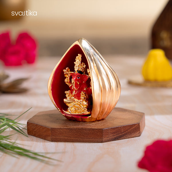 Car Dashboard Idols - Modak Ganesha Murti Gold Plated