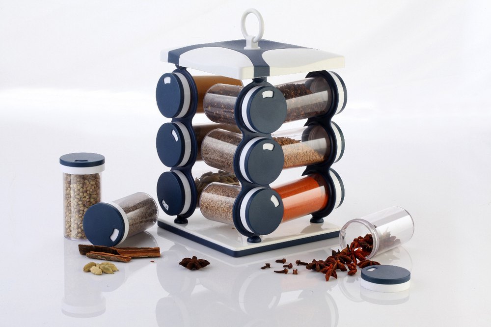 Spice Jar Set - Food Grade Plastic 12pcs Spice Jar (Brown Box) - Springkart 