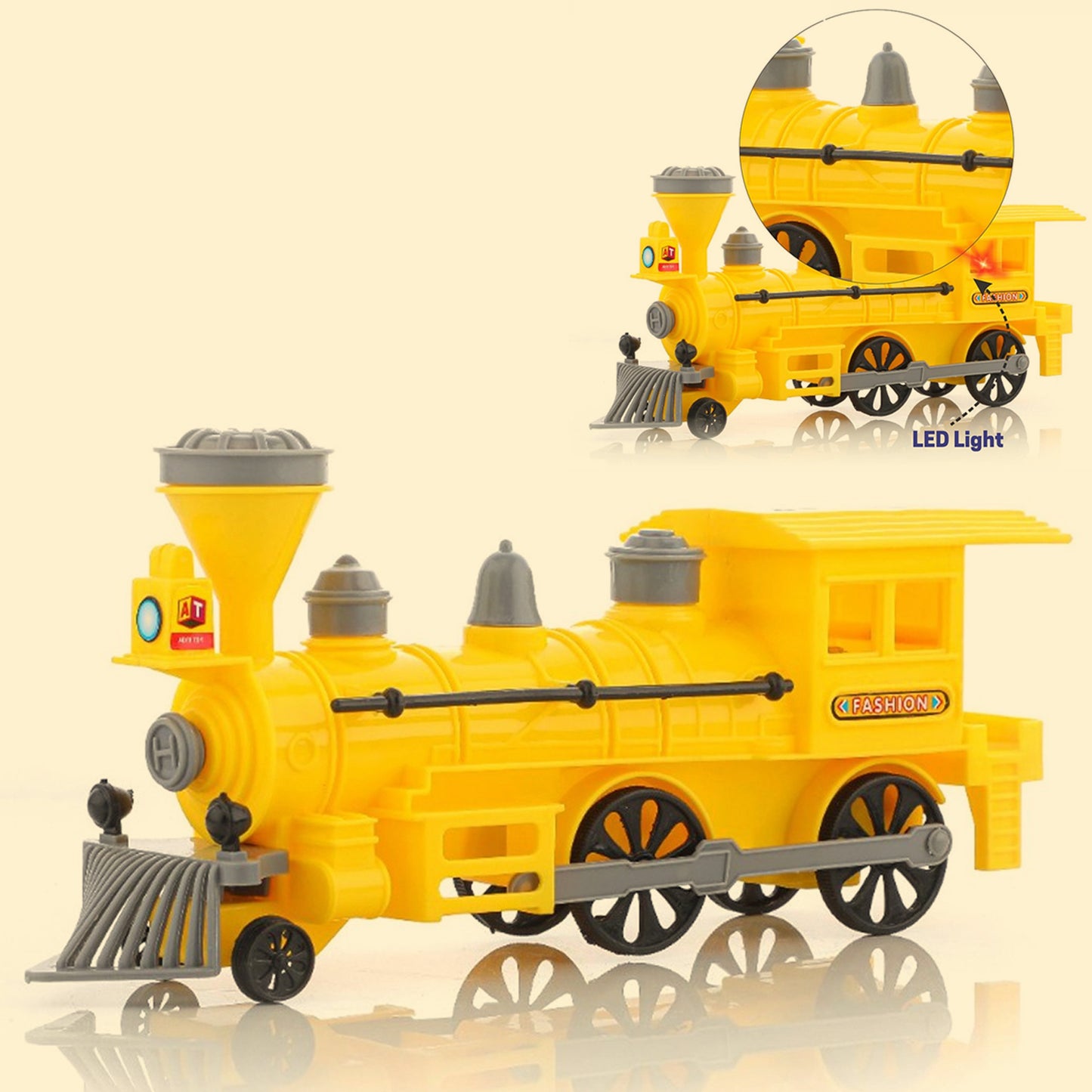 Pull And Go Train With Light Plastic String Pull Back Train (1 Pc Mix Color) - Springkart 