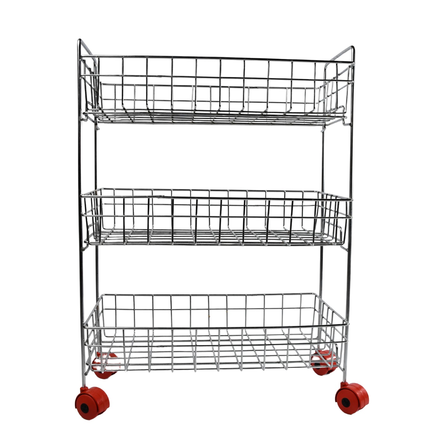 5360 Stainless Steel Fruit Vegetable Stand Kitchen Trolley 3 Tier Kitchen Trolley Fruit Basket Vegetable Stand For Storage Onion Potato Rack For Kitchen Vegetable Rack For Kitchen - Springkart 