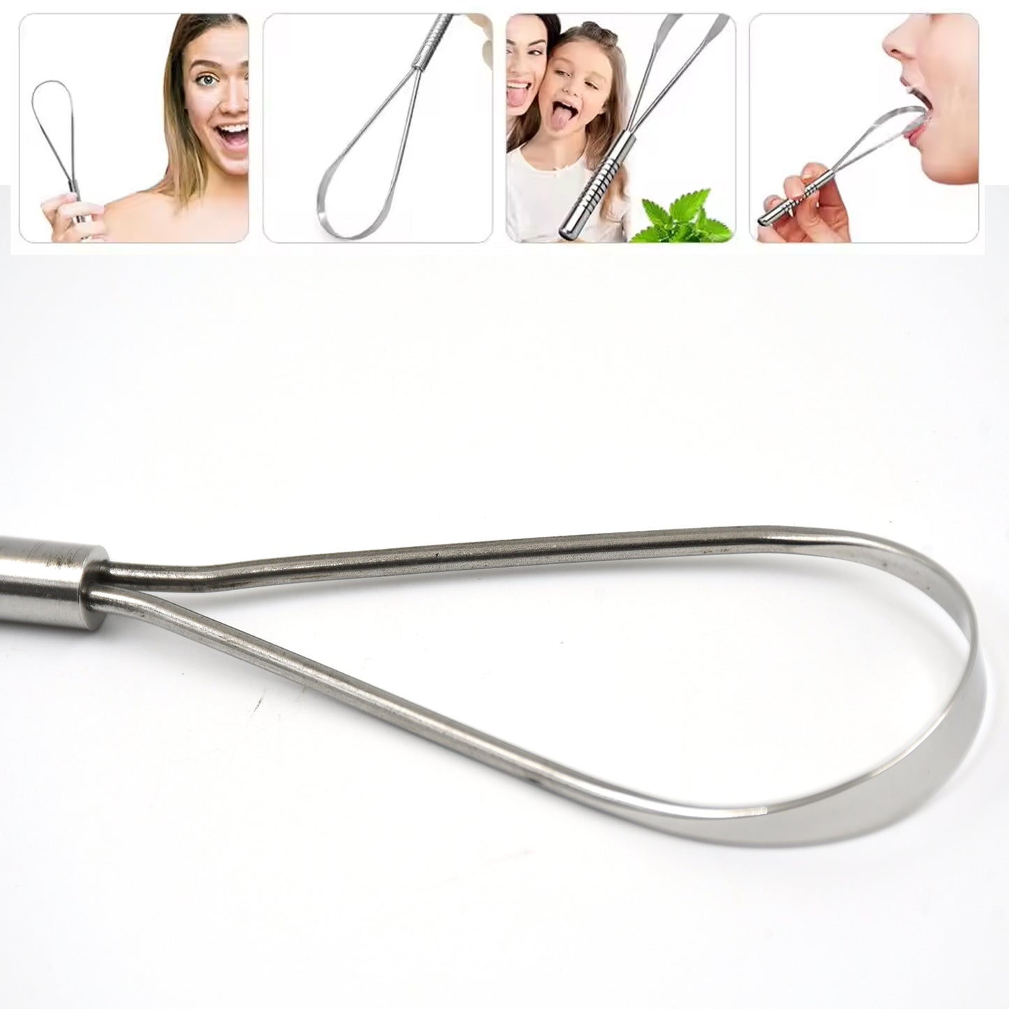 Steel Tongue Cleaner Tongue Scraper (1 Pc) - Springkart 