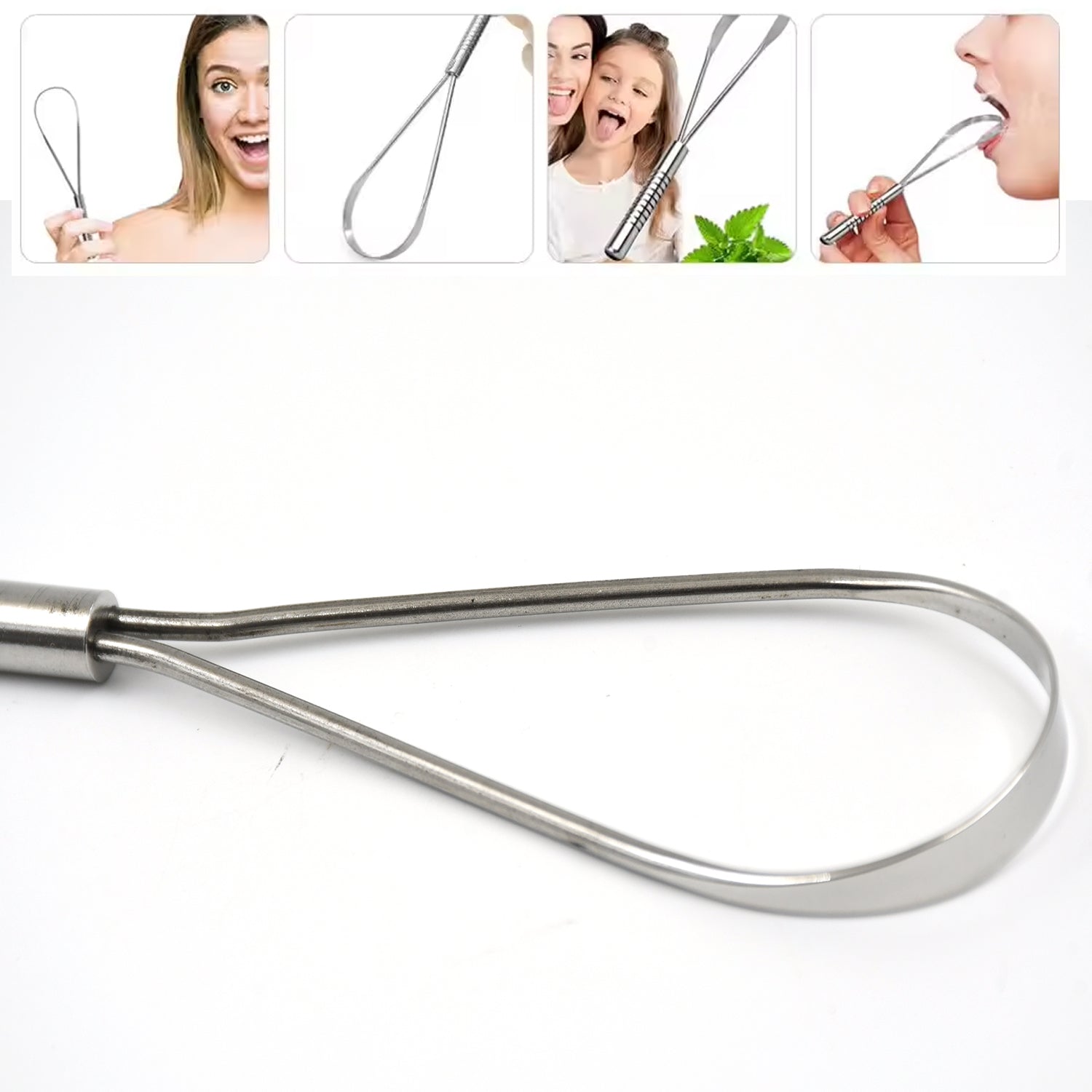 Steel Tongue Cleaner Tongue Scraper (1 Pc) - Springkart 