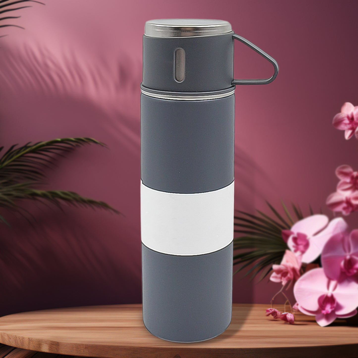 Stainless Steel Vacuum Insulated Water Bottle With Coffee Tea Mug (500 Ml) - Springkart 