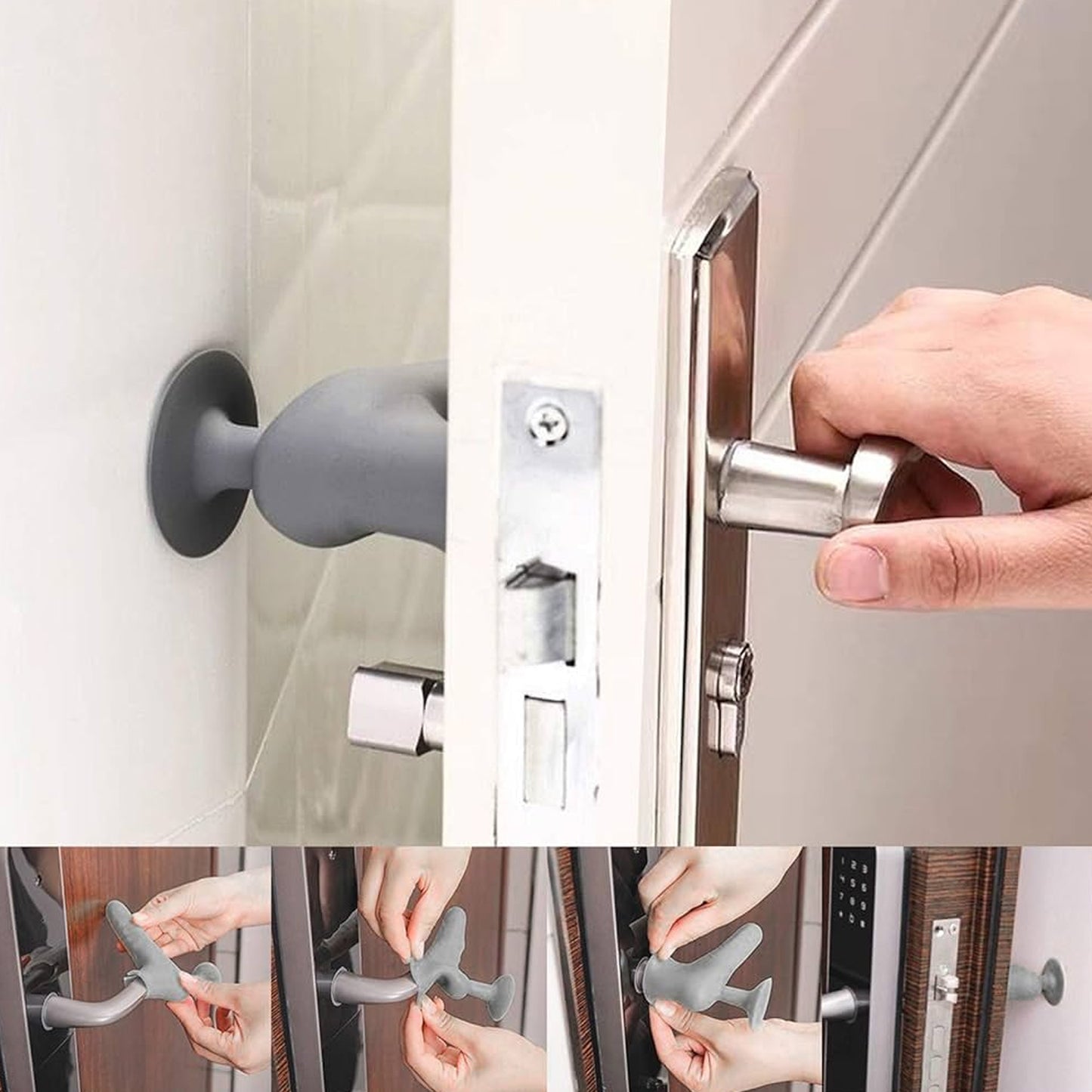 Silicone Door Handle Cover With Suction Cup (1 Pc) - Springkart 